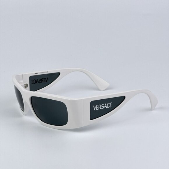Versace VE4482 314/87 BRAND NEW Sunglasses White Dark Grey Rectangular Unisex - Picture 6 of 11